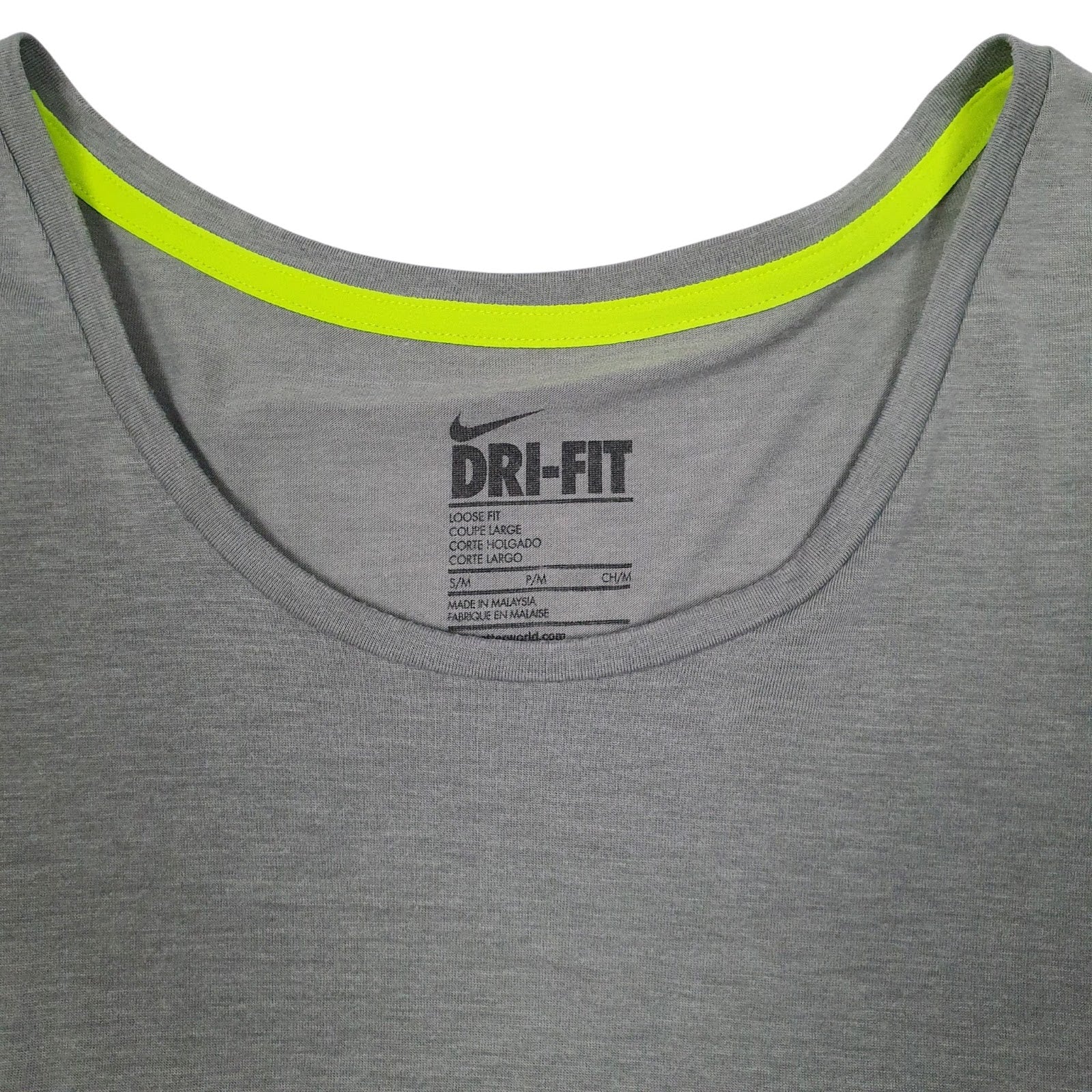 Mens Grey Nike Dri Fit  T Shirt