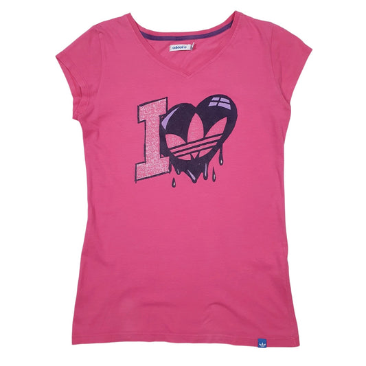 Womens Pink Adidas Vest Sleeveless T Shirt
