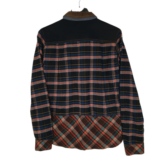 Mens Blue Burks Bull Plaid Flannel  Shirt