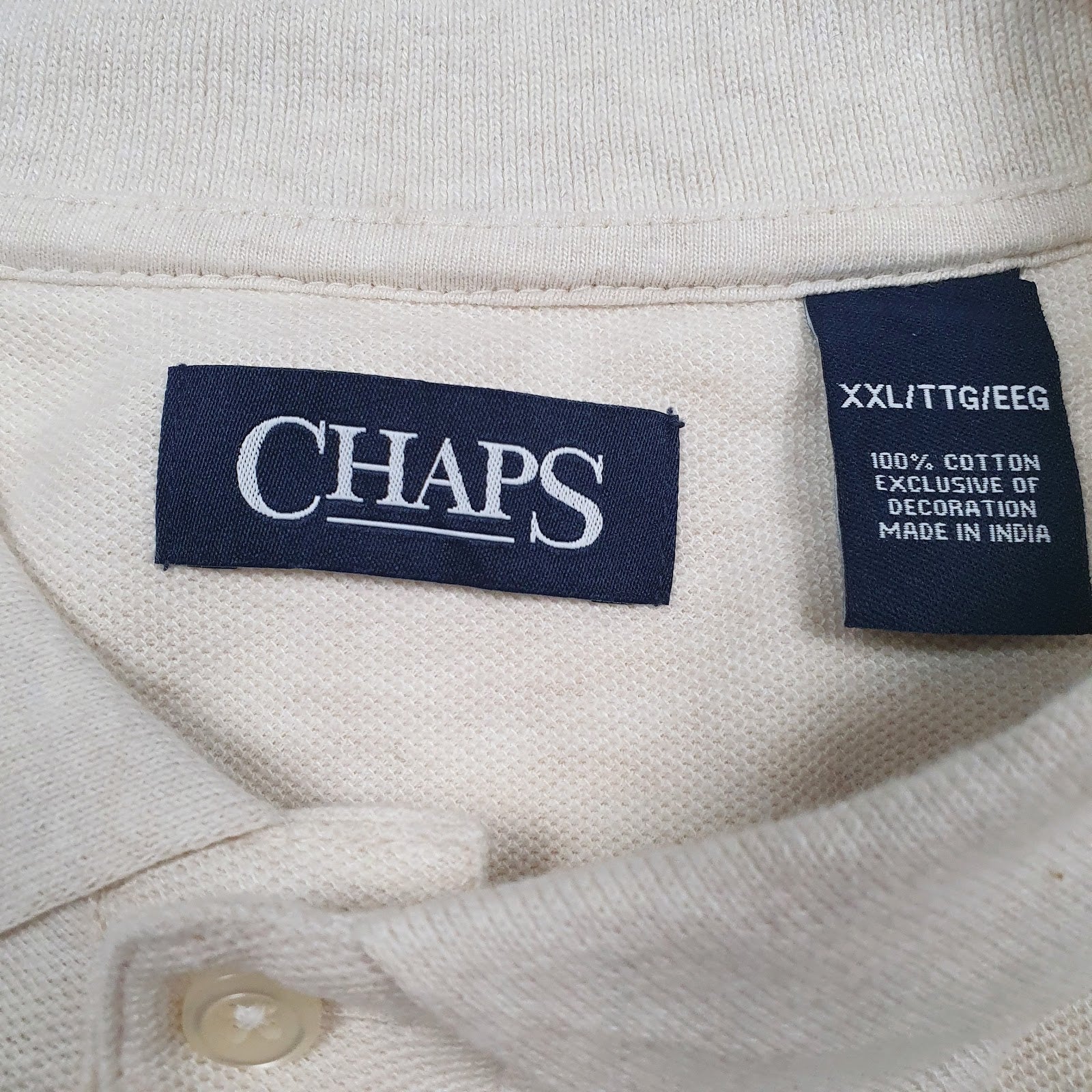 Mens Beige Chaps   Polo Shirt