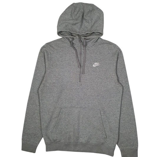 Mens Grey Nike Quarter Zip Hoodie Jumper