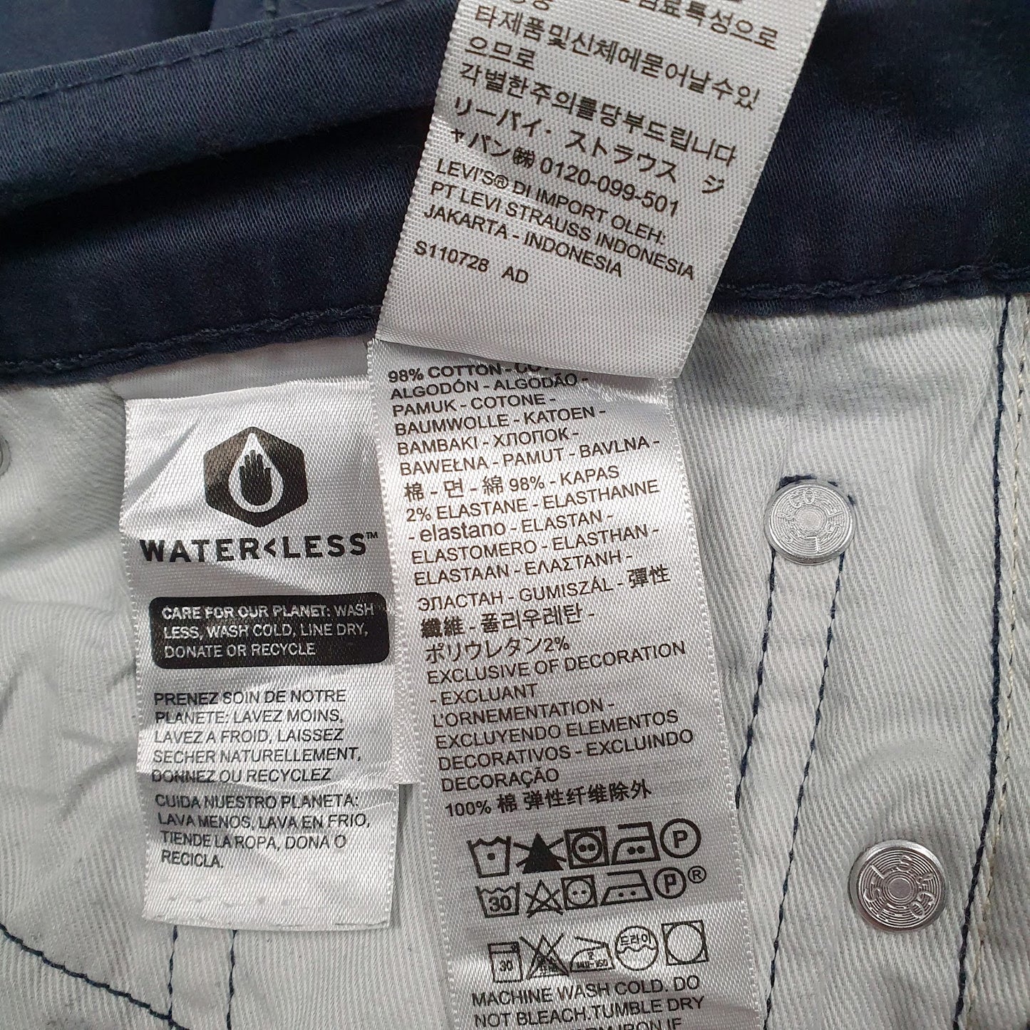 Mens Navy Levis 511  Trousers