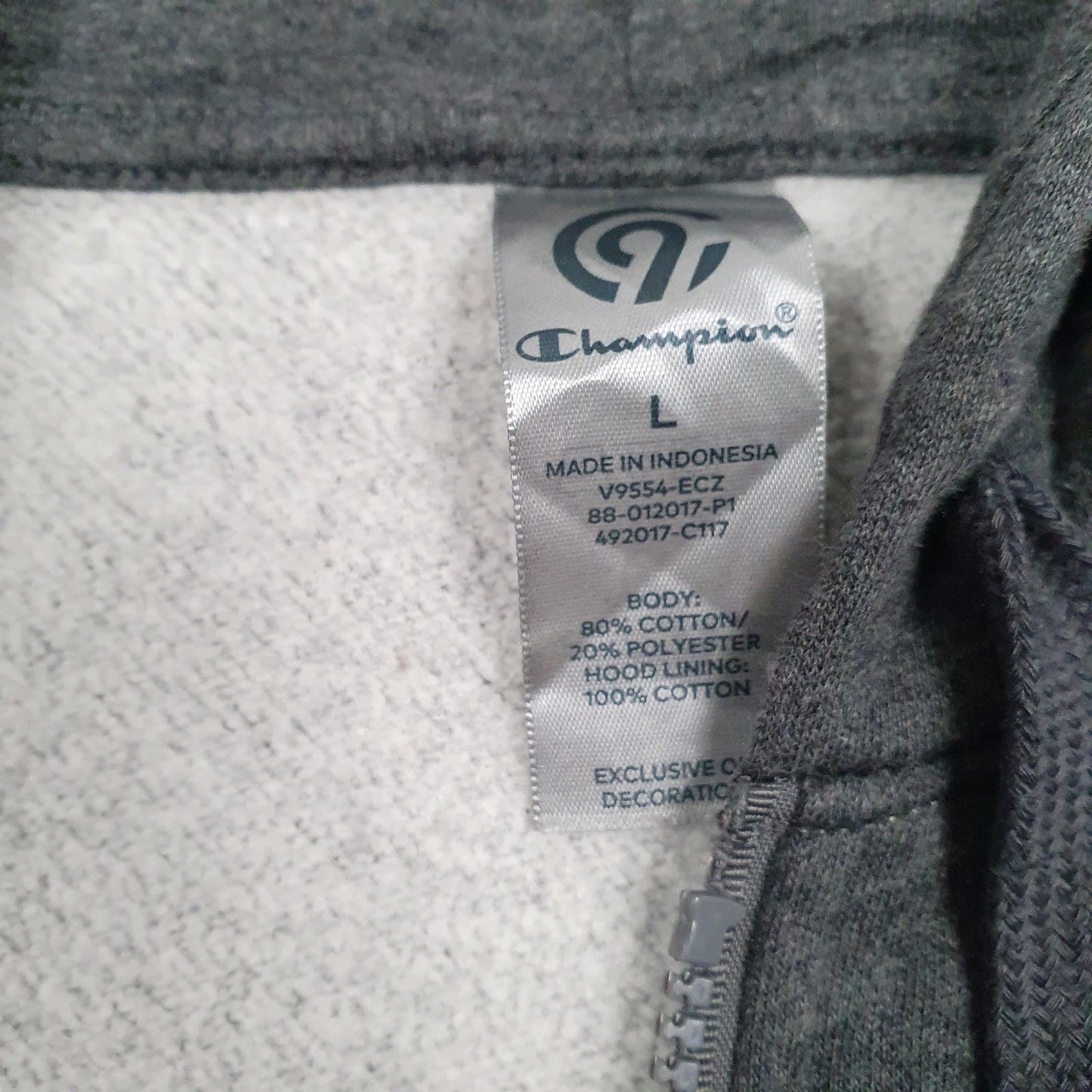Mens Grey Champion  Full Zip Jumper