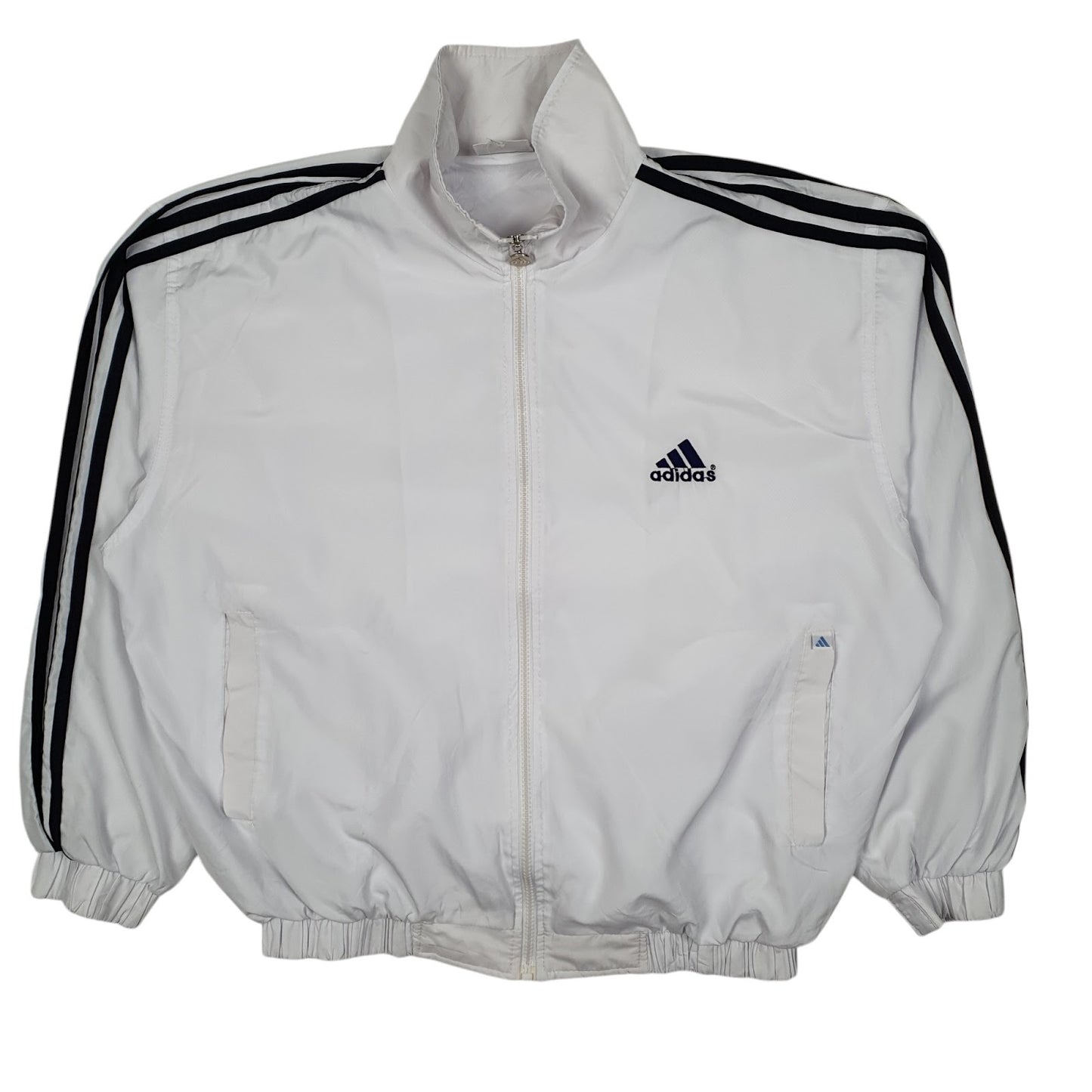 Mens White Adidas Vintage 90s Crewneck Coat