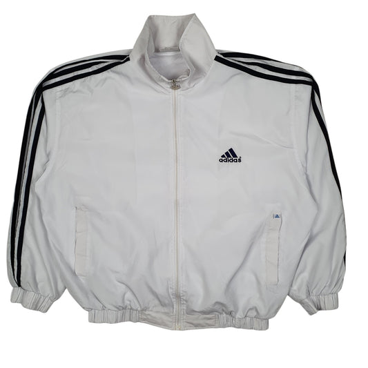Mens White Adidas Vintage 90s Crewneck Coat