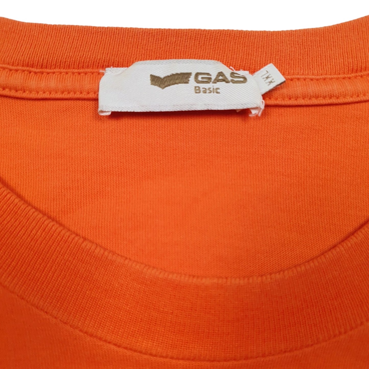 Mens Orange Gas Spellout  T Shirt
