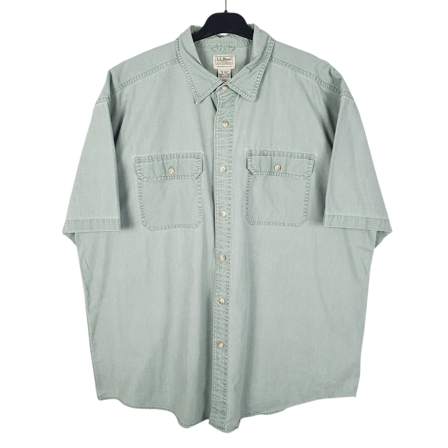 Mens Green L.L.Bean  Short Sleeve Shirt