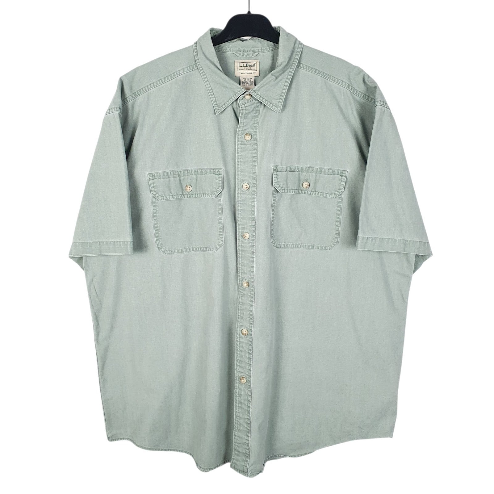 Mens Green L.L.Bean  Short Sleeve Shirt