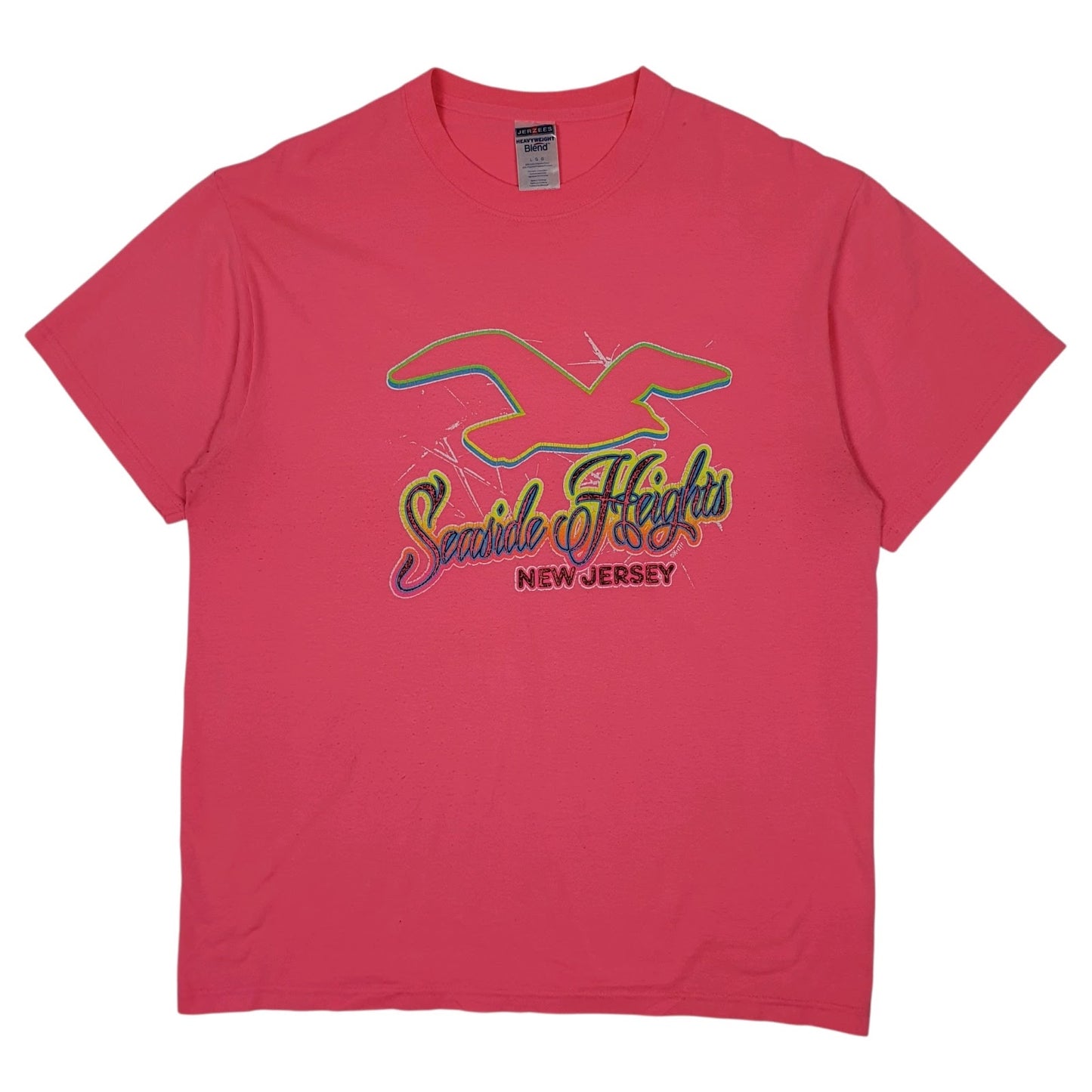 Mens Pink Jerzees New Jersey Short Sleeve T Shirt