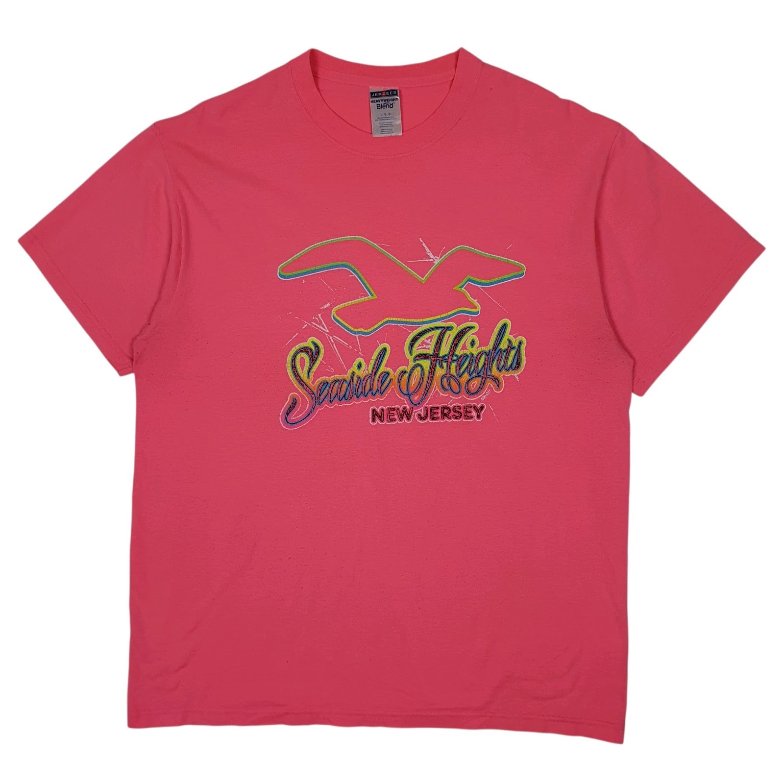 Mens Pink Jerzees New Jersey Short Sleeve T Shirt