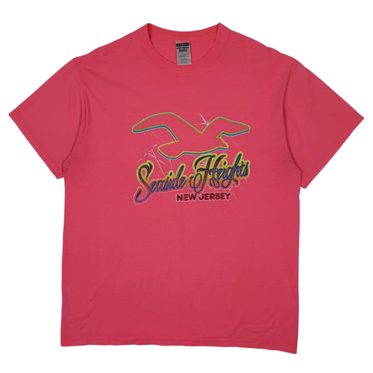 Mens Pink Jerzees New Jersey Short Sleeve T Shirt