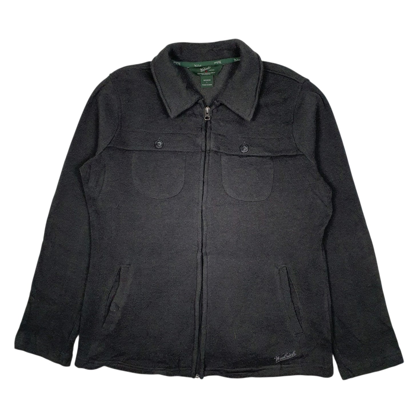 Womens Grey Woolrich Harrington Jacket Full Zip Jumper