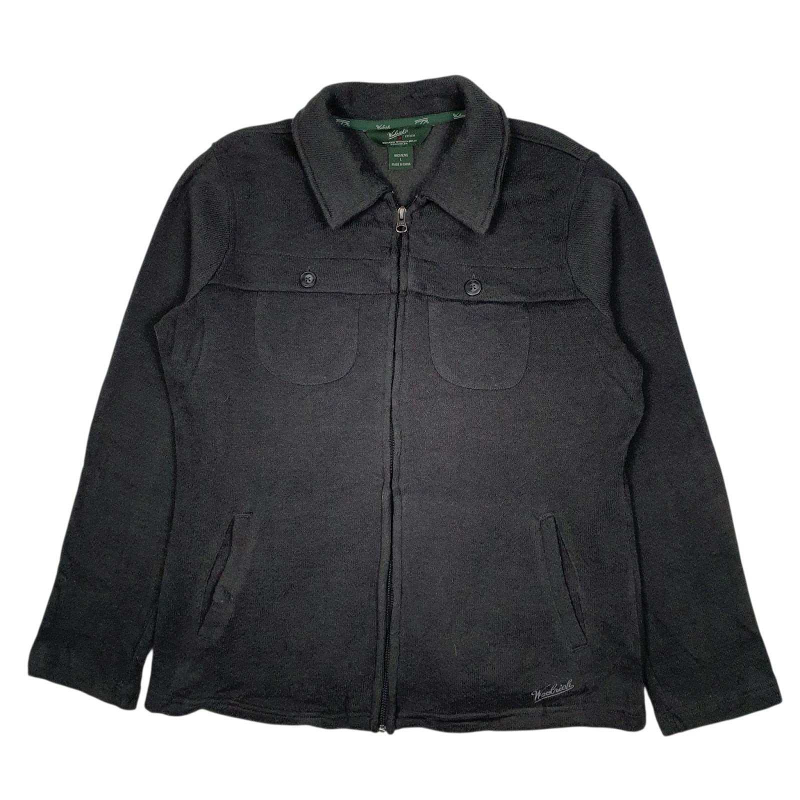 Womens Grey Woolrich Harrington Jacket Full Zip Jumper