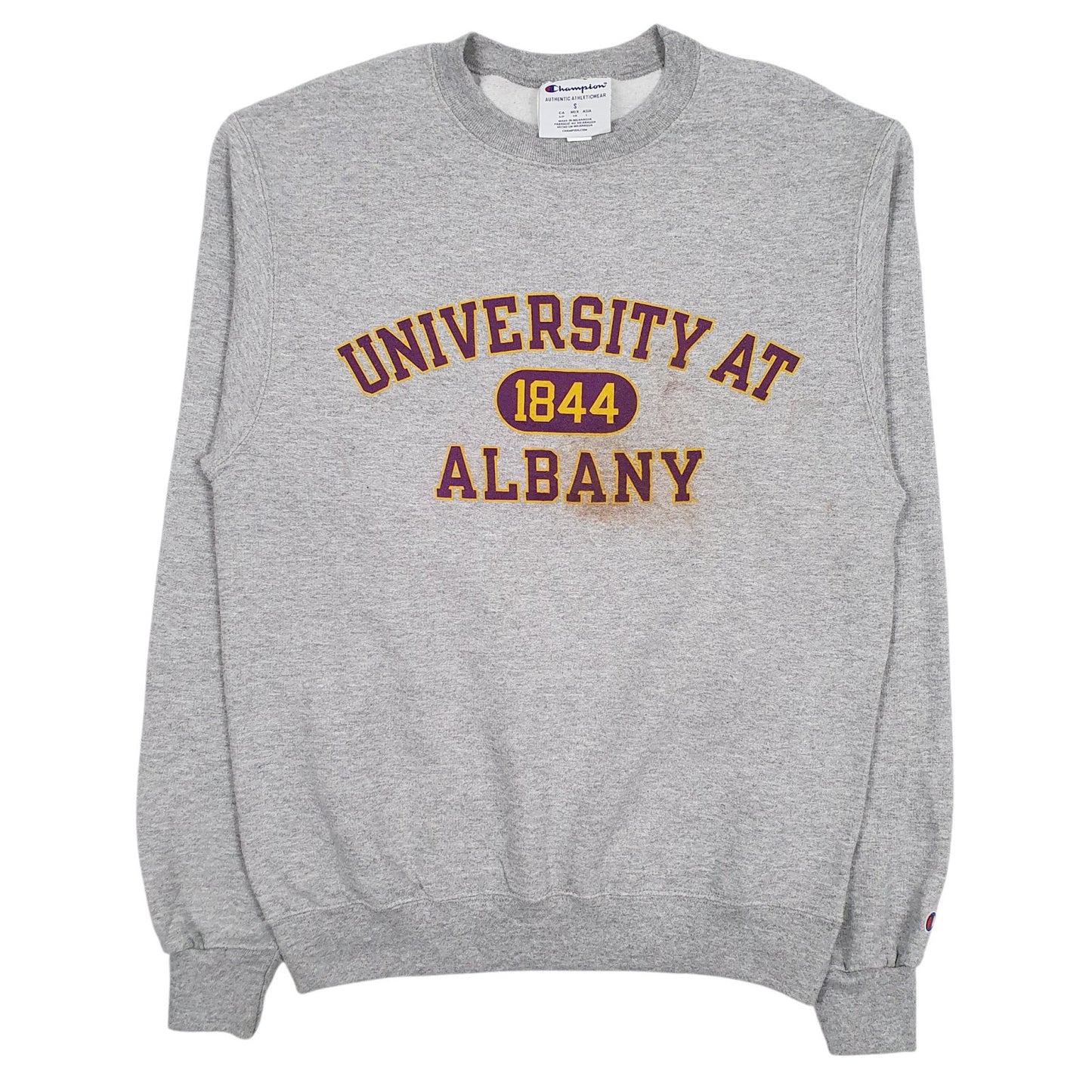 Mens Grey Champion University Of Albany Crewneck Jumper