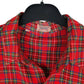 Mens Red Gin Shirt Vintage 90s Plaid Flannel  Shirt