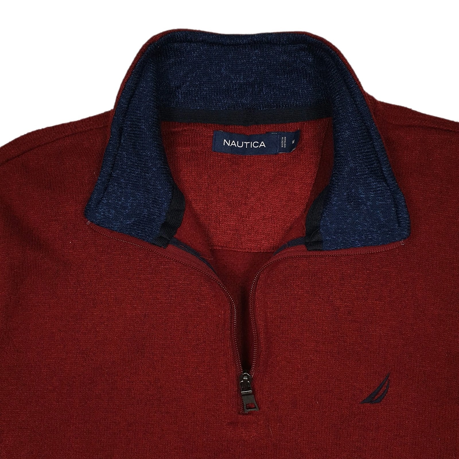 Mens Red Nautica  Quarter Zip Jumper