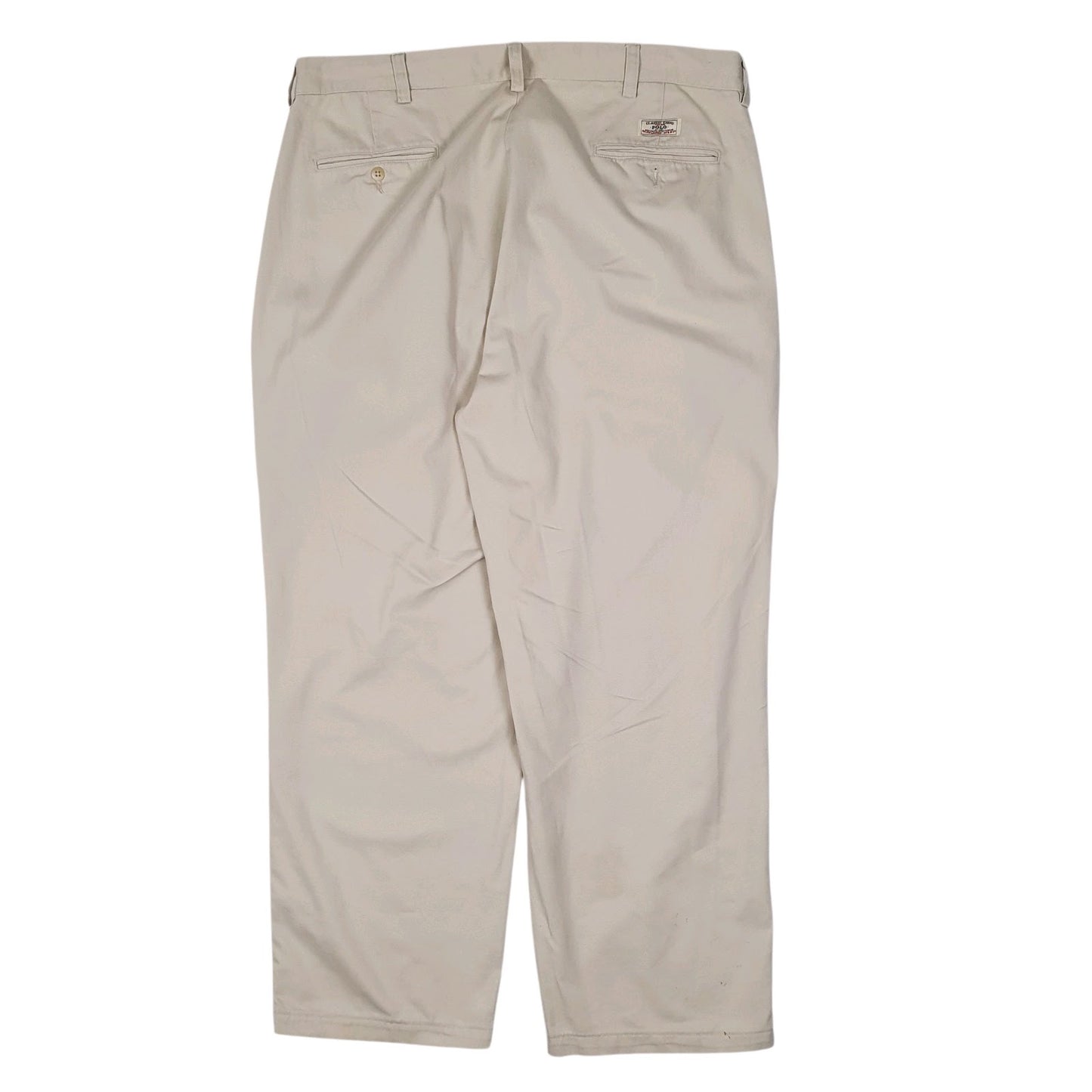 Mens Beige Polo Ralph Lauren Andrew Pant Double Pleated  Trousers
