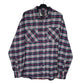 Mens Navy Follie Basic Plaid Flannel Long Sleeve Shirt