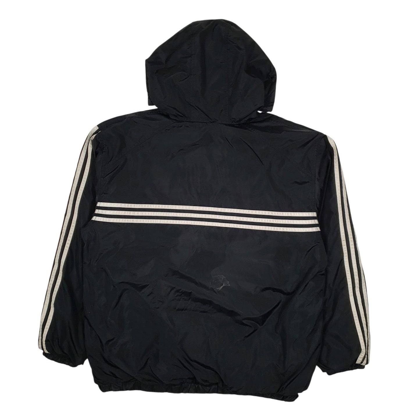 Mens Black Adidas Vintage 90s Reversible Crewneck Coat