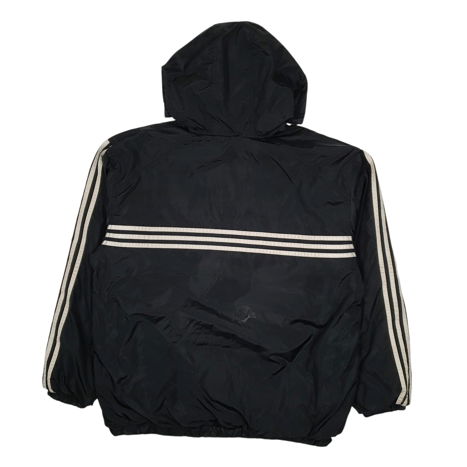 Mens Black Adidas Vintage 90s Reversible Crewneck Coat