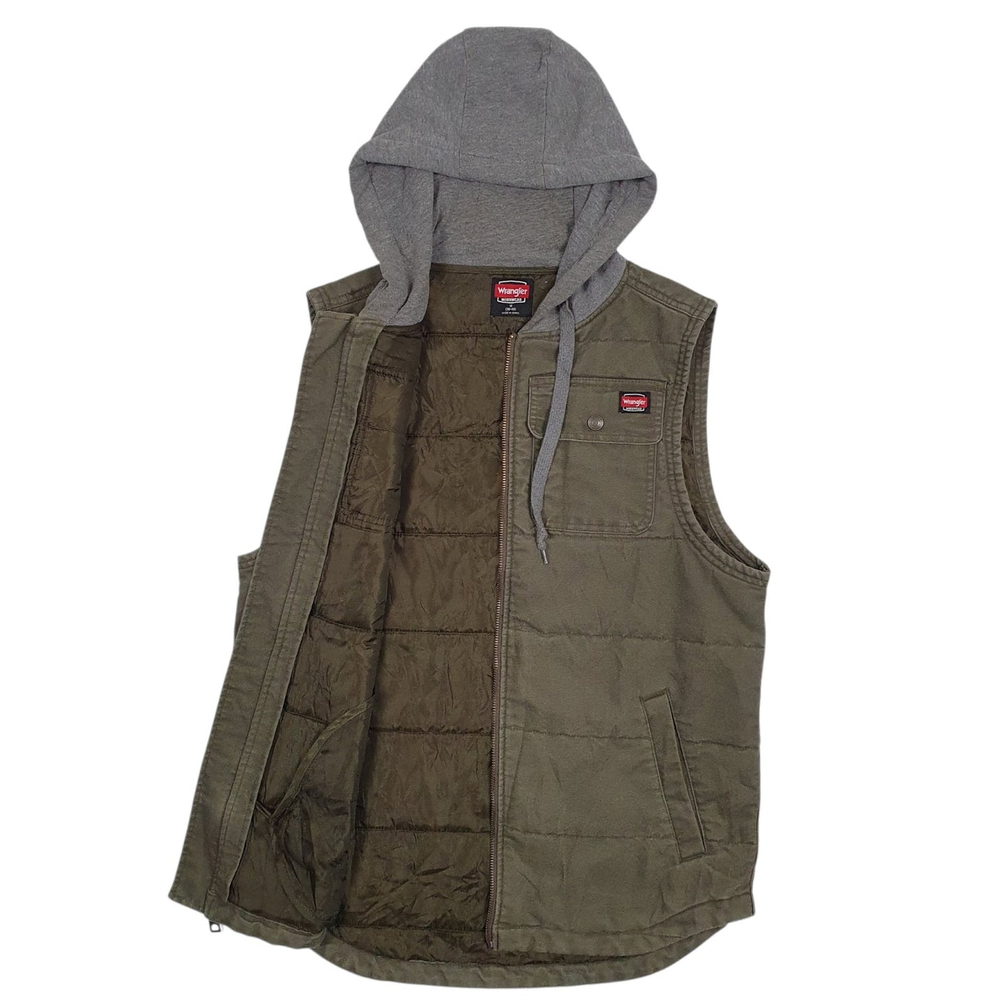 Mens Green Wrangler Workwear Padded  Coat