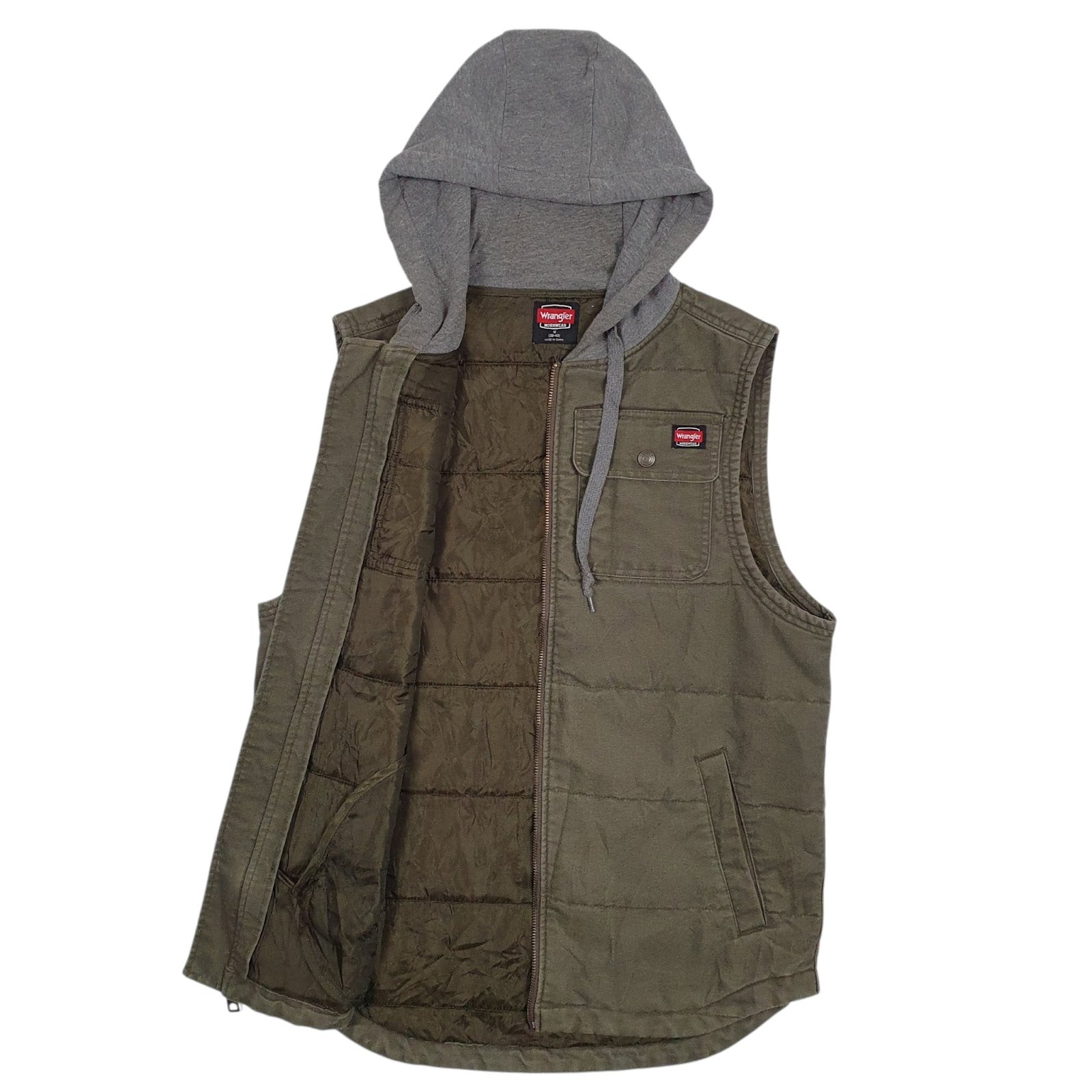 Mens Green Wrangler Workwear Padded  Coat
