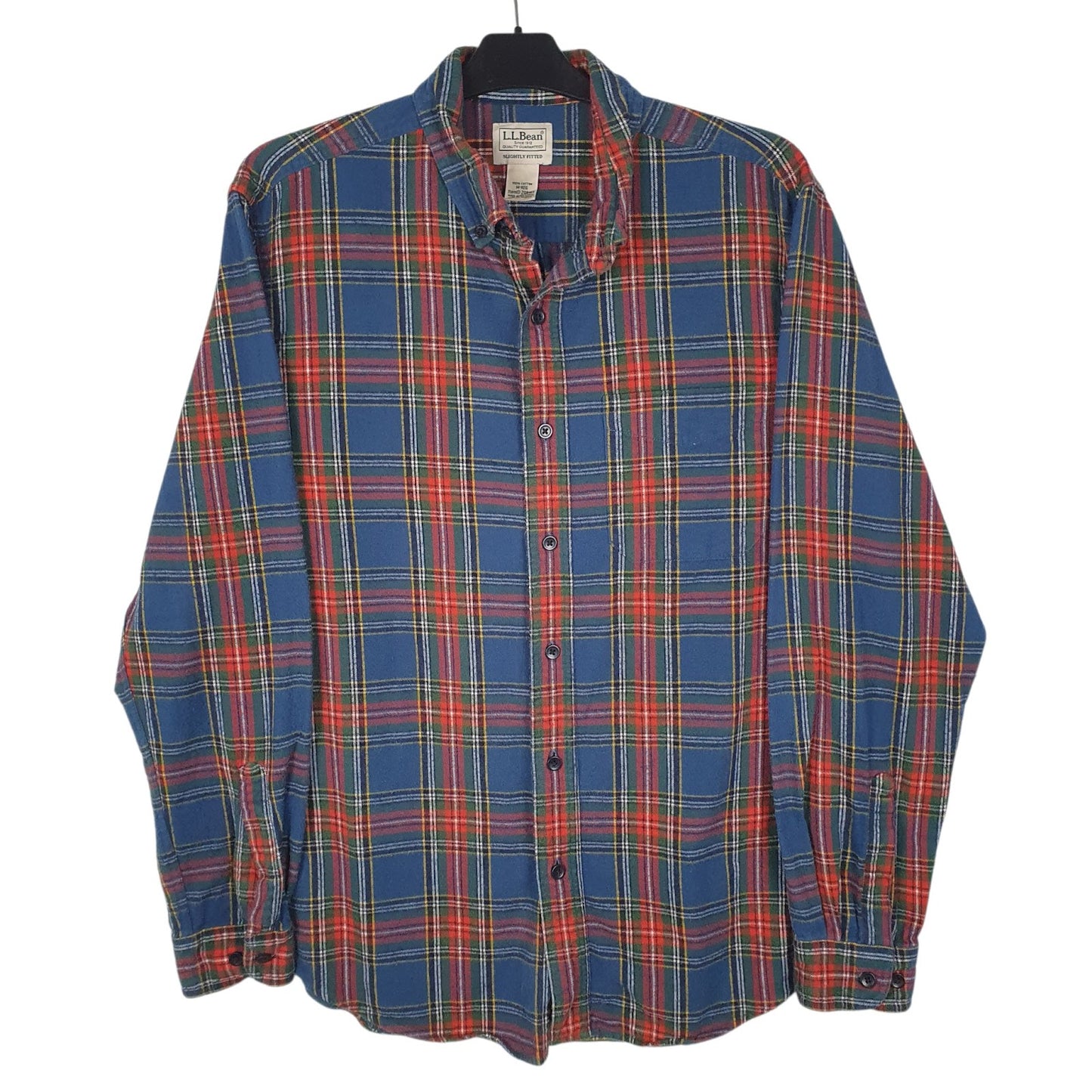 Mens Blue L.L.Bean Flannel Long Sleeve Shirt