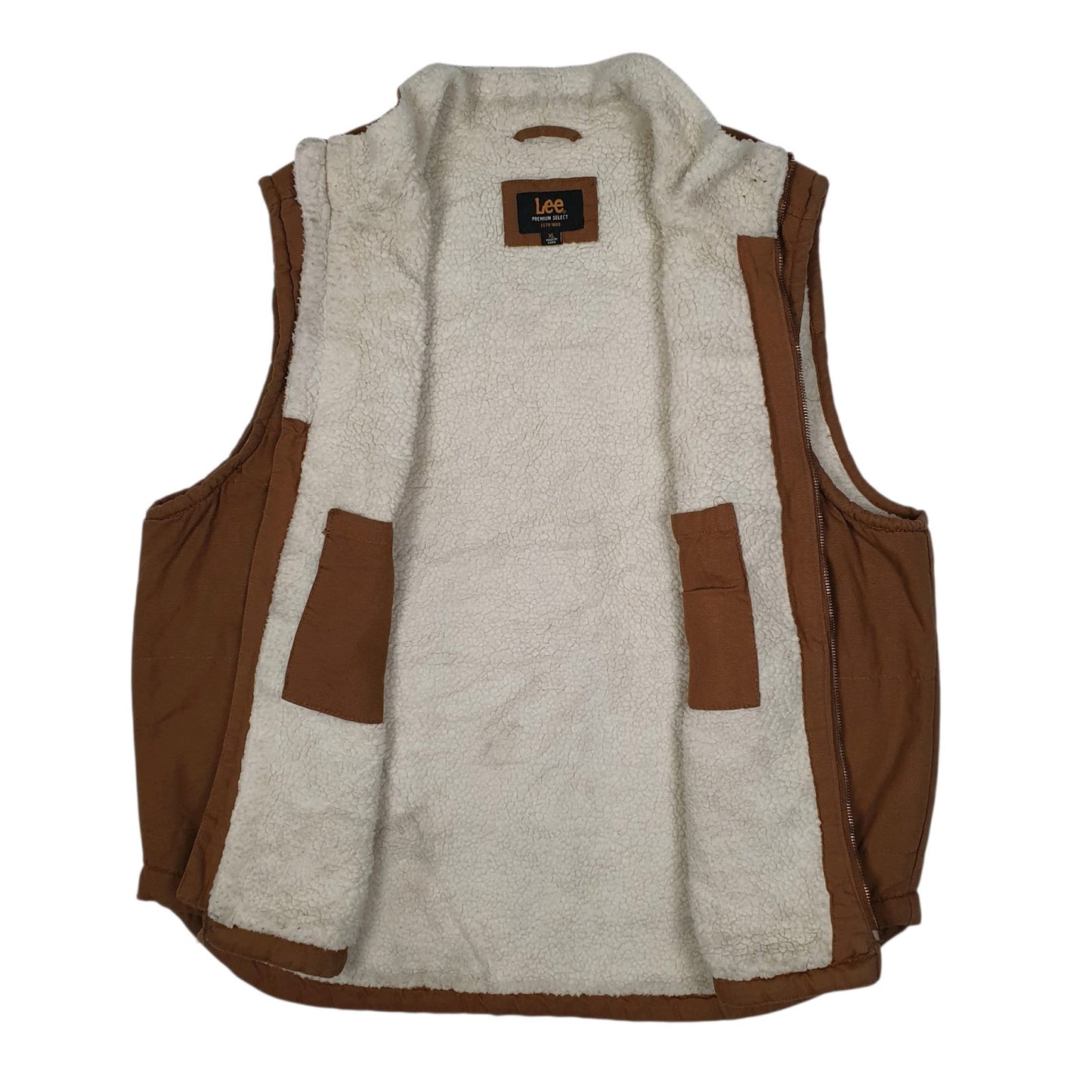Mens Brown Lee Vest Bodywarmer Sherpa Lined  Coat