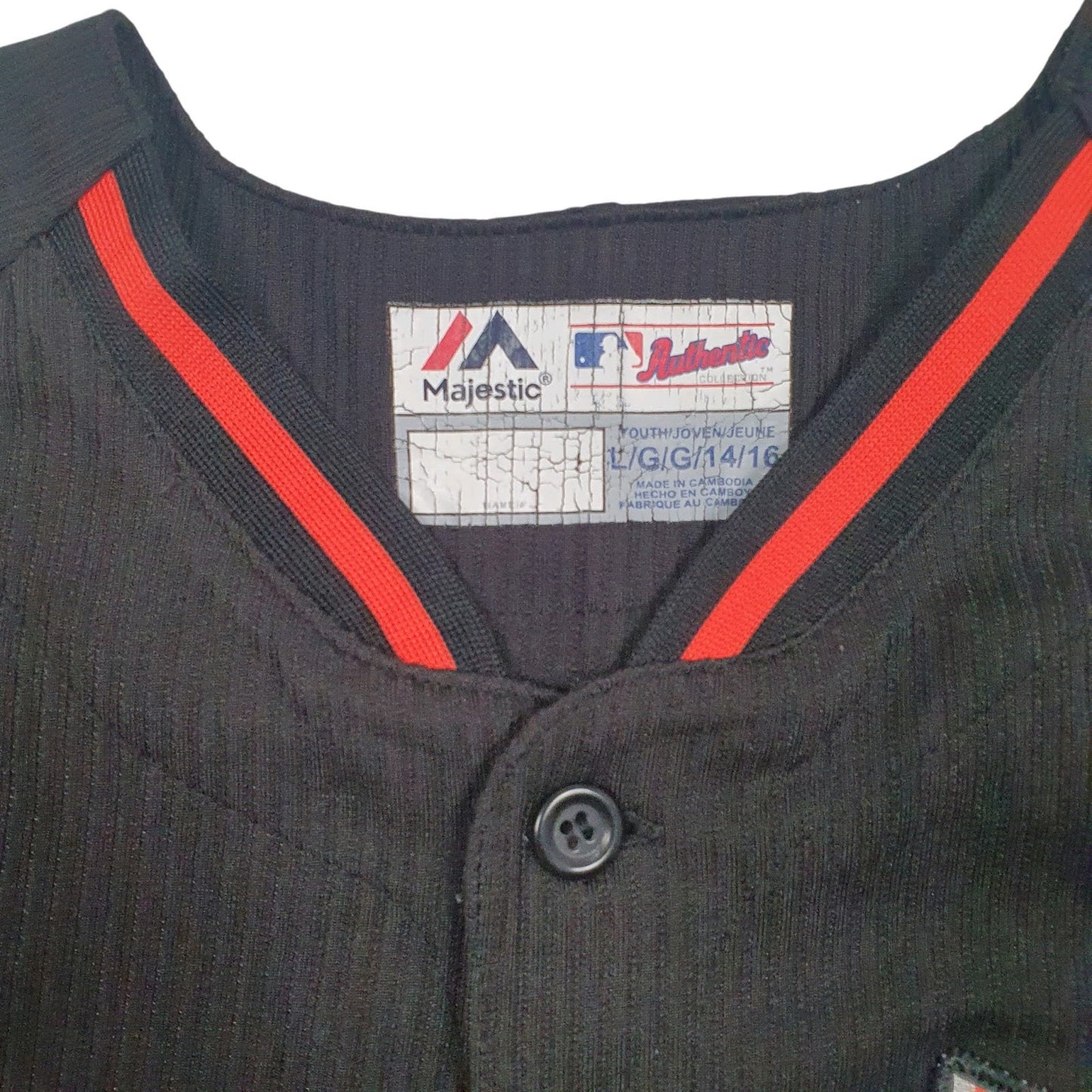 Mens Black Majestic Youth MLB Miami Marlins Cool Base  T Shirt