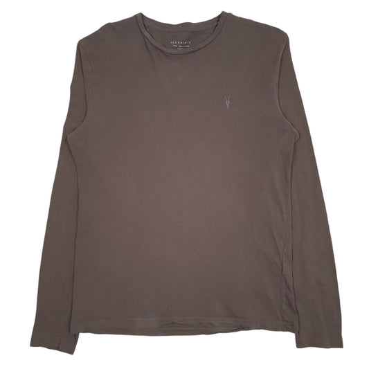 Mens Grey All Saints  Long Sleeve T Shirt