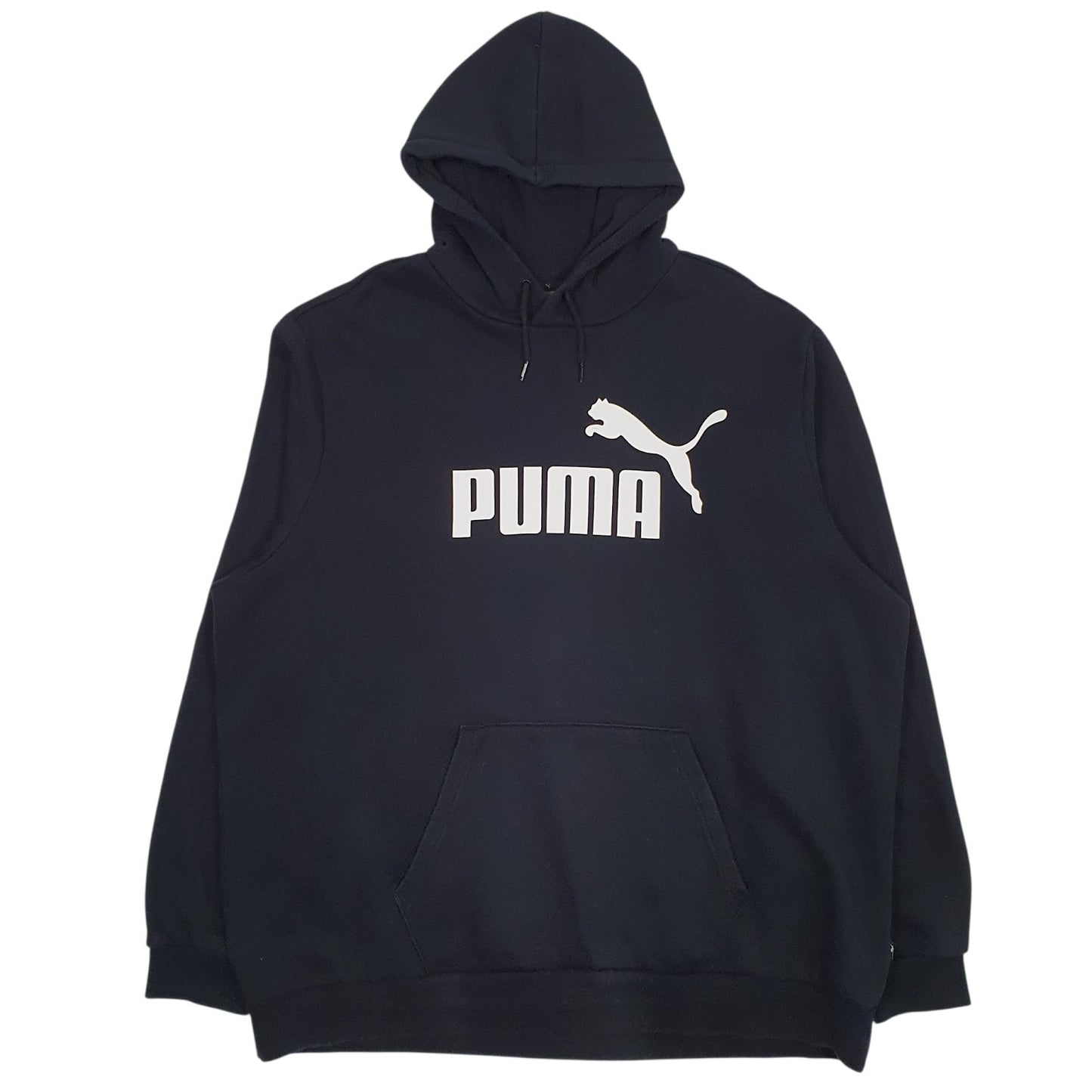 Mens Black Puma Spellout Hoodie Jumper