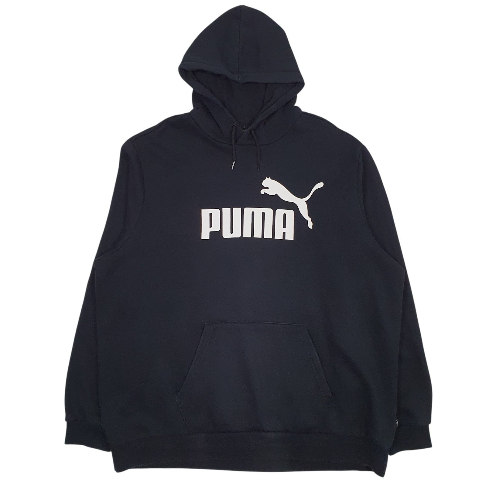 Mens Black Puma Spellout Hoodie Jumper