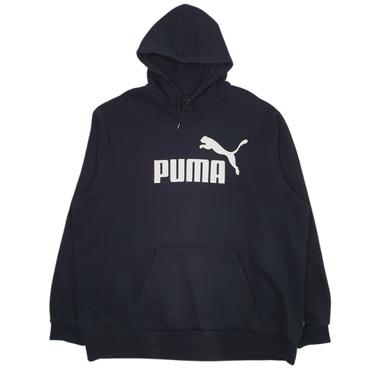 Mens Black Puma Spellout Hoodie Jumper