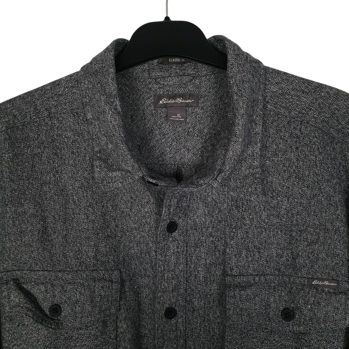 Mens Grey Eddie Bauer Thick Flannel  Shirt