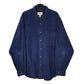 Mens Navy Eddie Bauer Thick Corduroy Flannel Long Sleeve Shirt