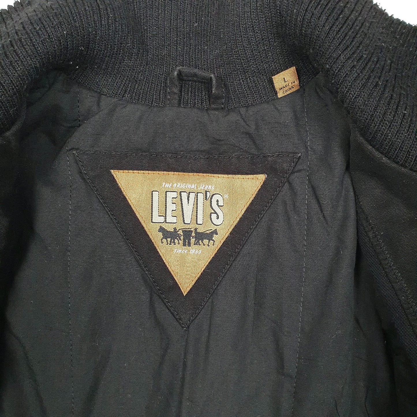 Mens Black Levis Military Bomber Workwear  Coat