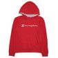 Womens Red Champion Spellout Hoodie Jumper