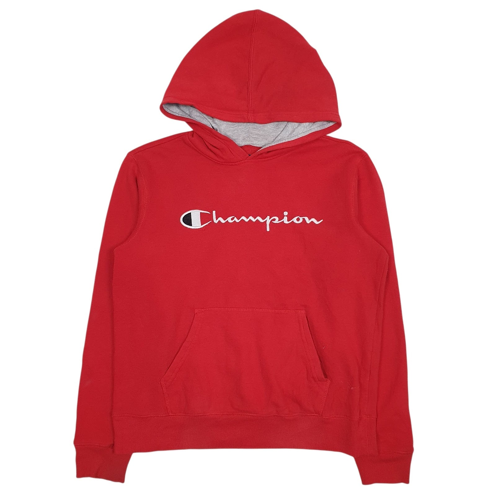 Womens Red Champion Spellout Hoodie Jumper