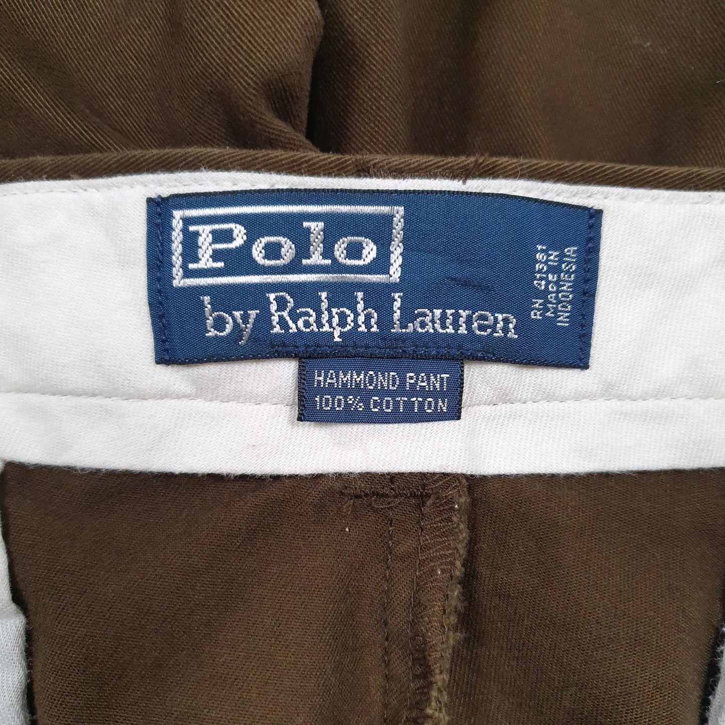 Mens Brown Polo Ralph Lauren Hammond Pant Pleated  Trousers