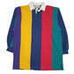Mens Blue Rugby Sportsman Rugby Vintage 90s Long Sleeve Polo Shirt