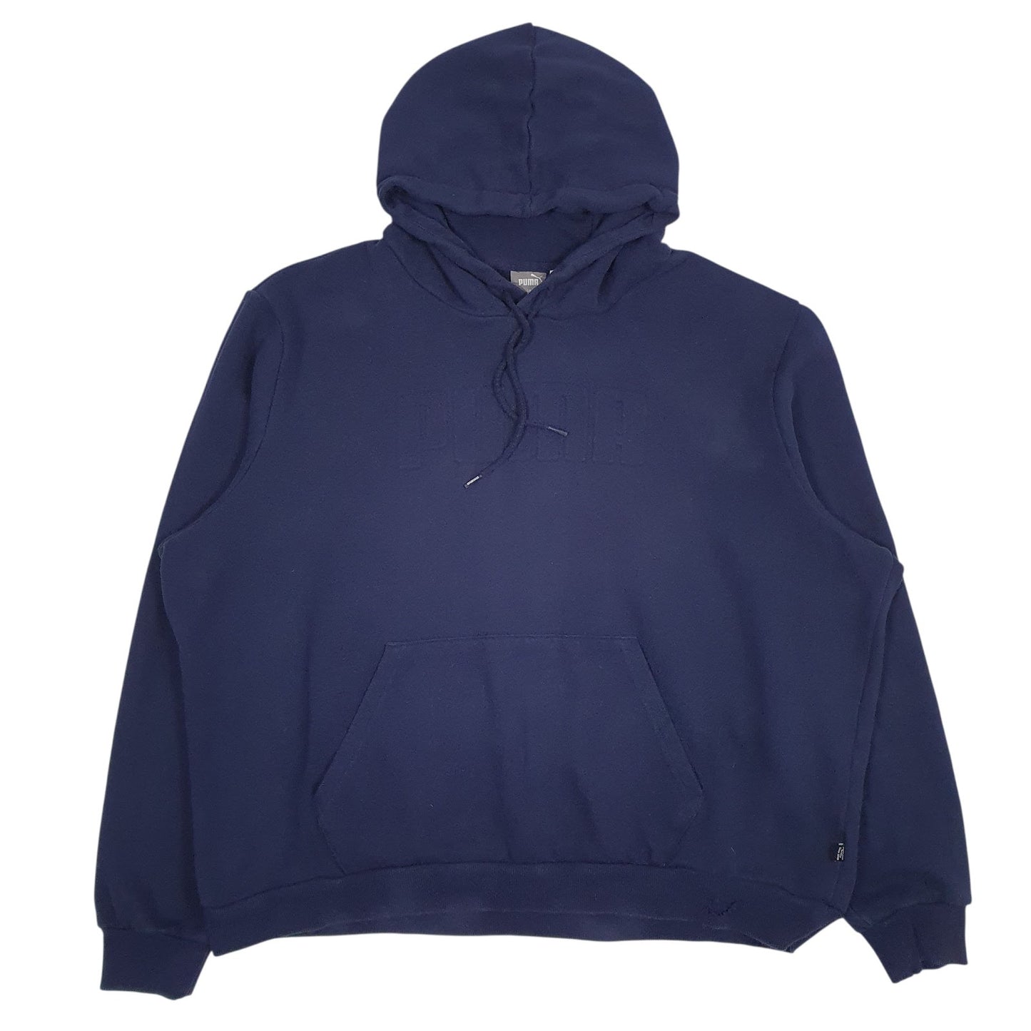 Mens Navy Puma Spellout Hoodie Jumper