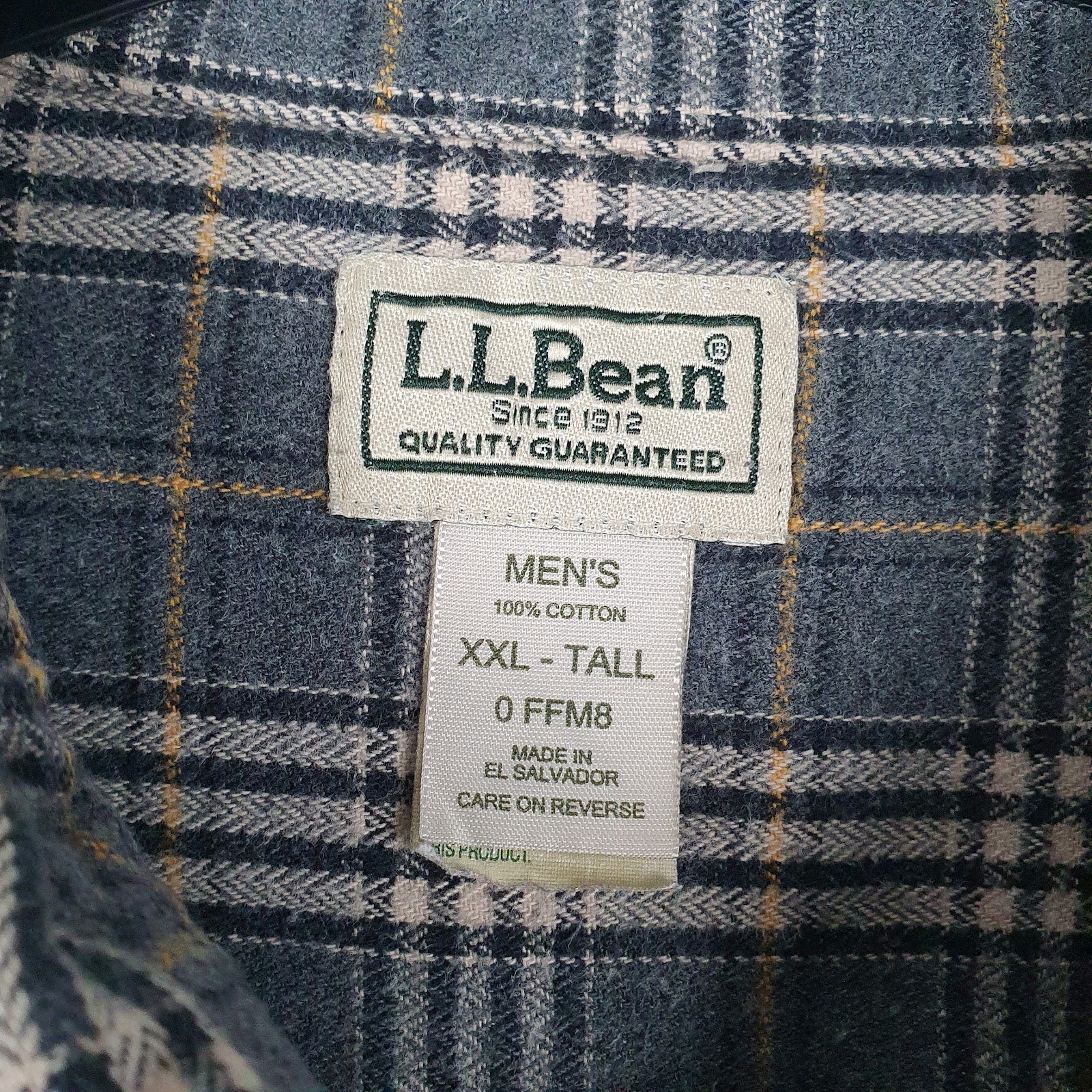 Mens Grey L.L.Bean Flannel  Shirt