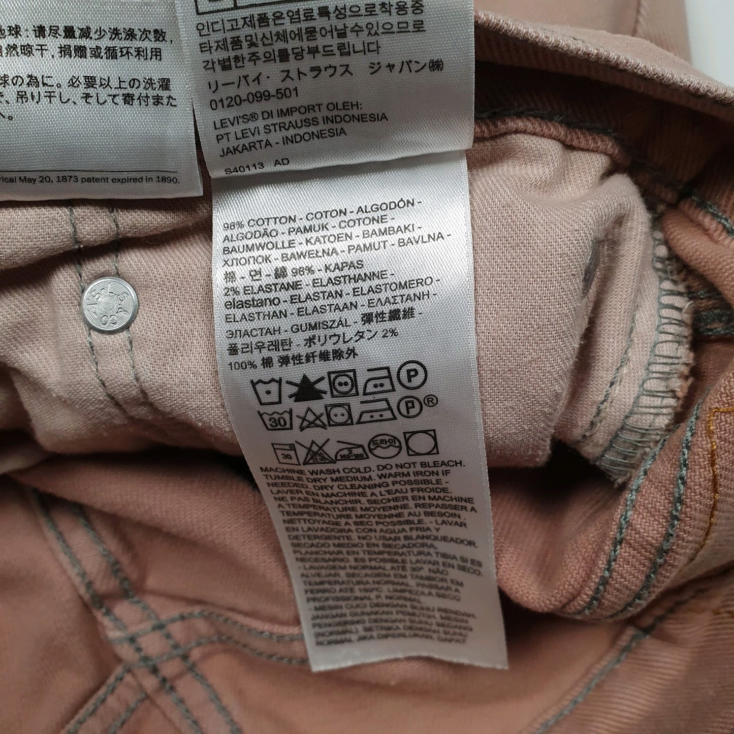 Mens Pink Levis   Jeans