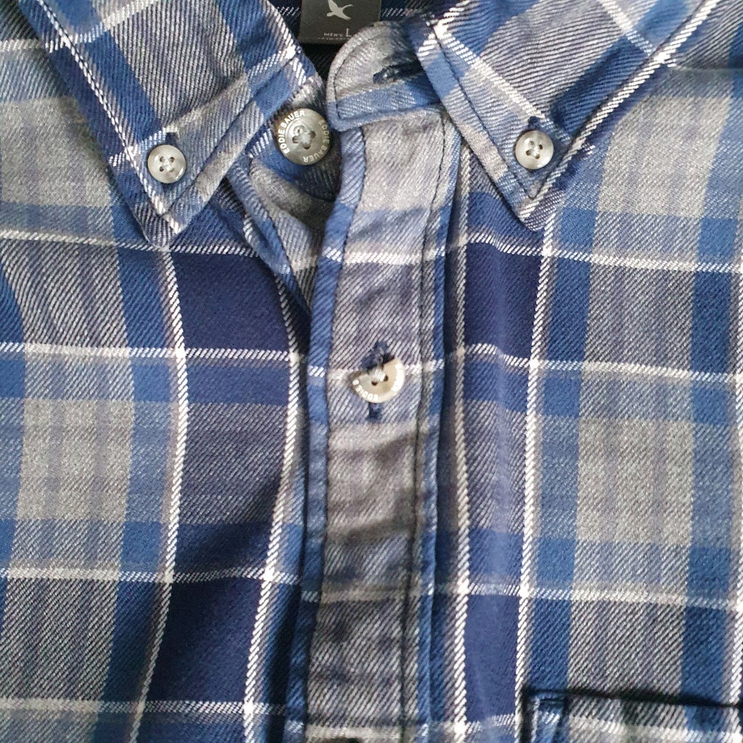 Mens Grey Eddie Bauer Flannel  Shirt