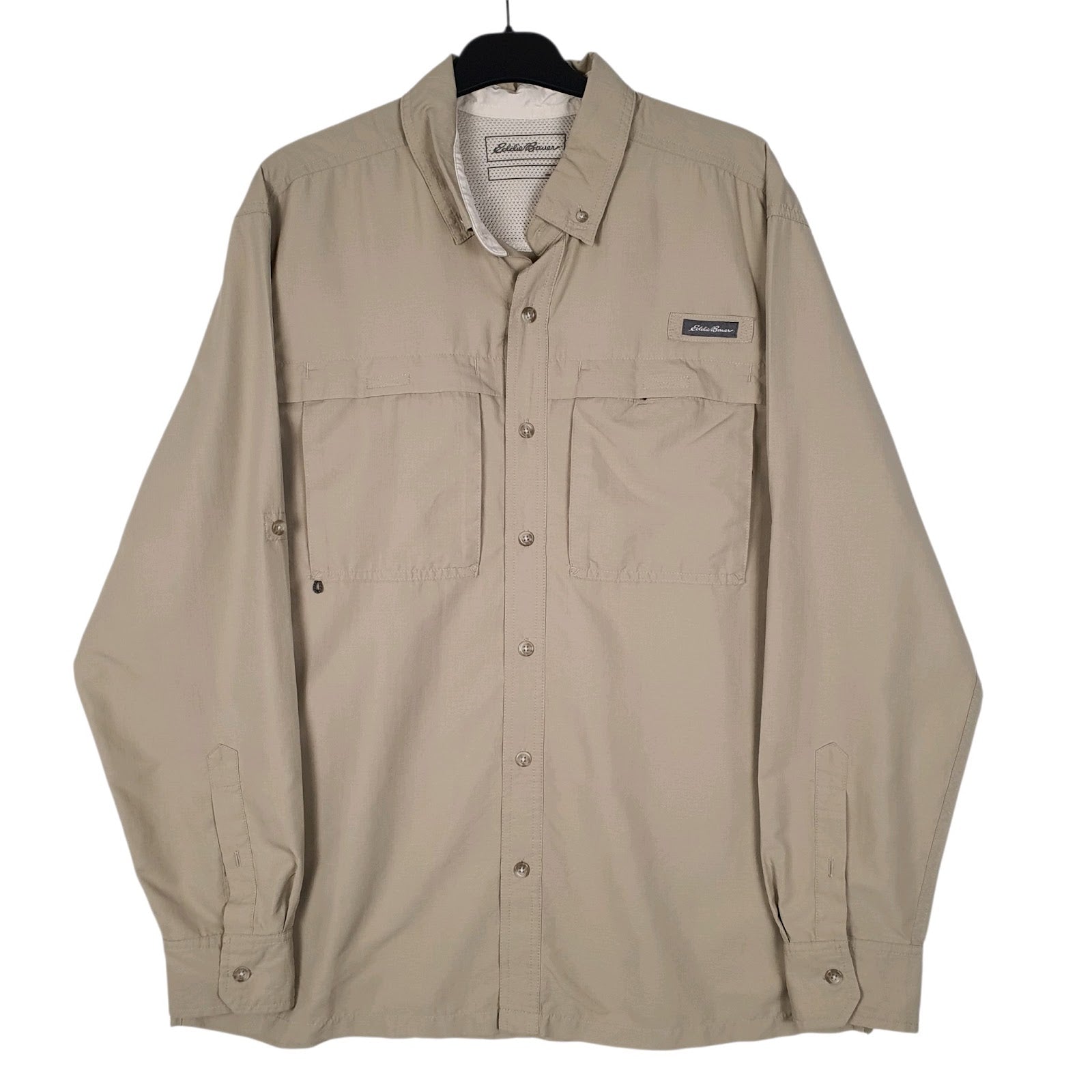 Mens Brown Eddie Bauer Hiking Long Sleeve Shirt