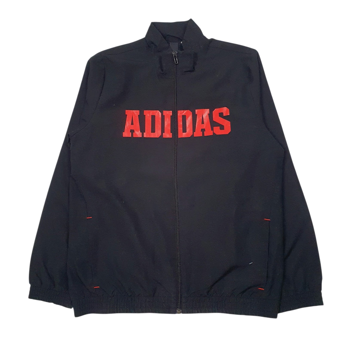 Mens Black Adidas Spellout  Coat