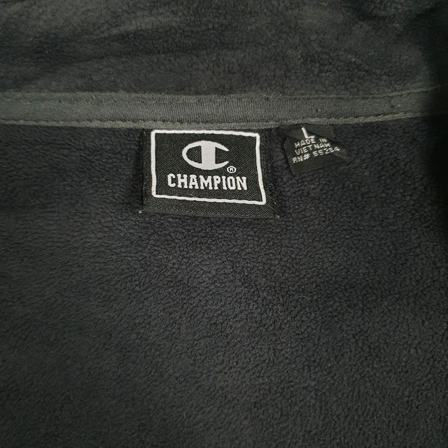 Mens Black Champion Fleece Lined Crewneck Coat