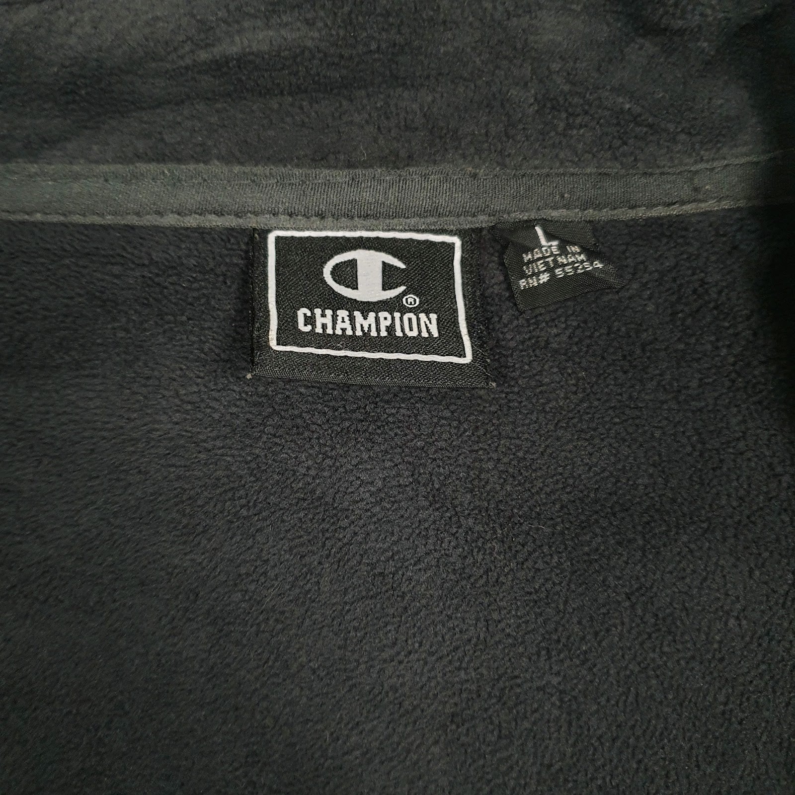 Mens Black Champion Fleece Lined Crewneck Coat