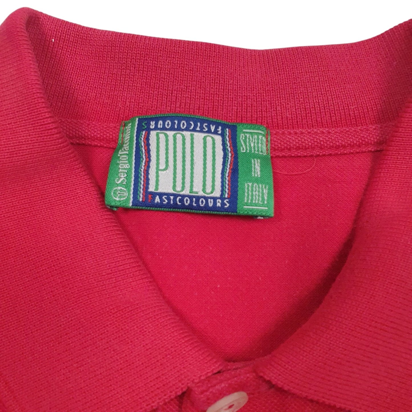 Mens Red Sergio Tacchini Vintage 90s  Polo Shirt