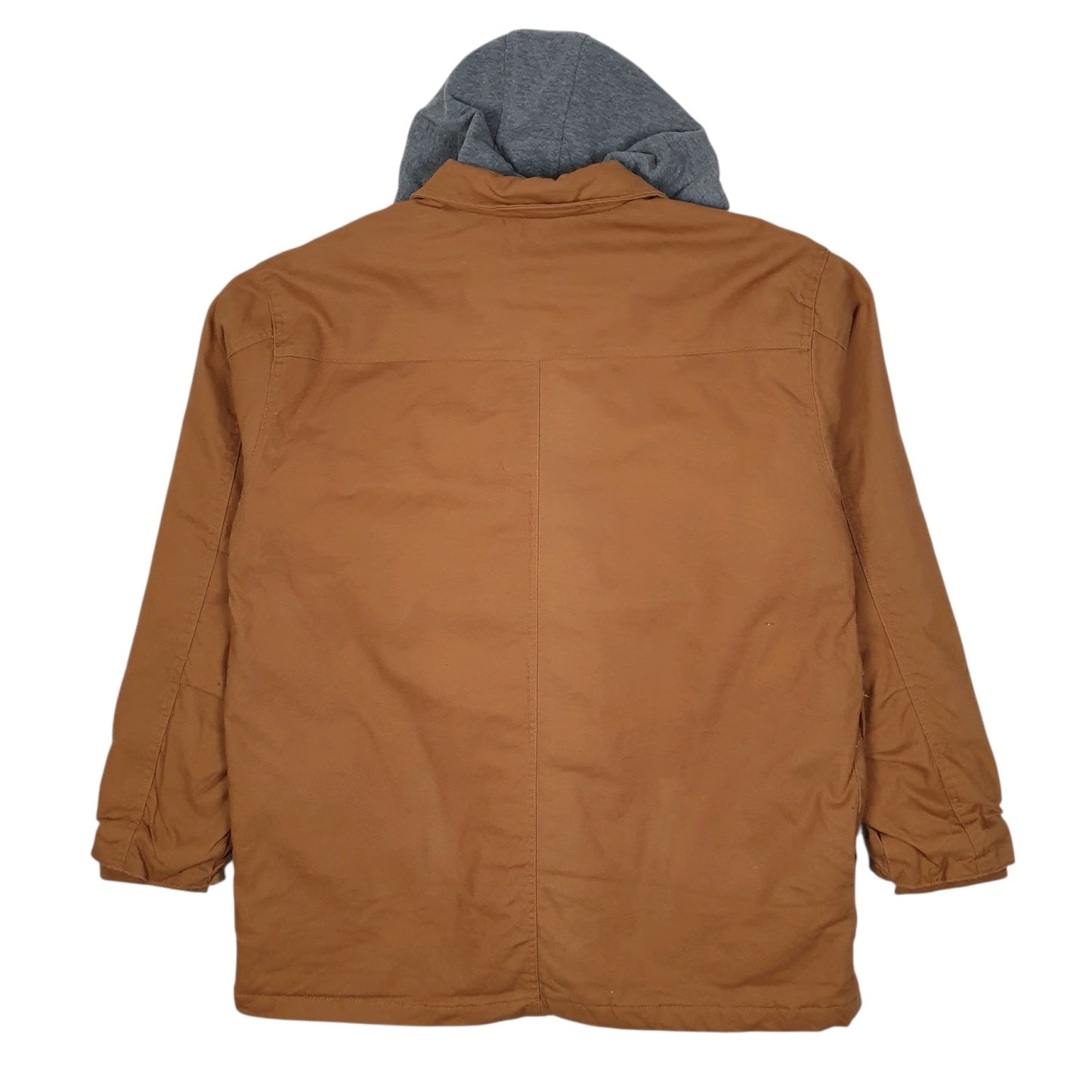 Mens Brown Wrangler Chore Windbreaker Hoodie  Coat